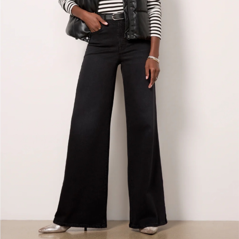 Good American black Palazzo Wide Leg  Flare Jeans 12 / 31